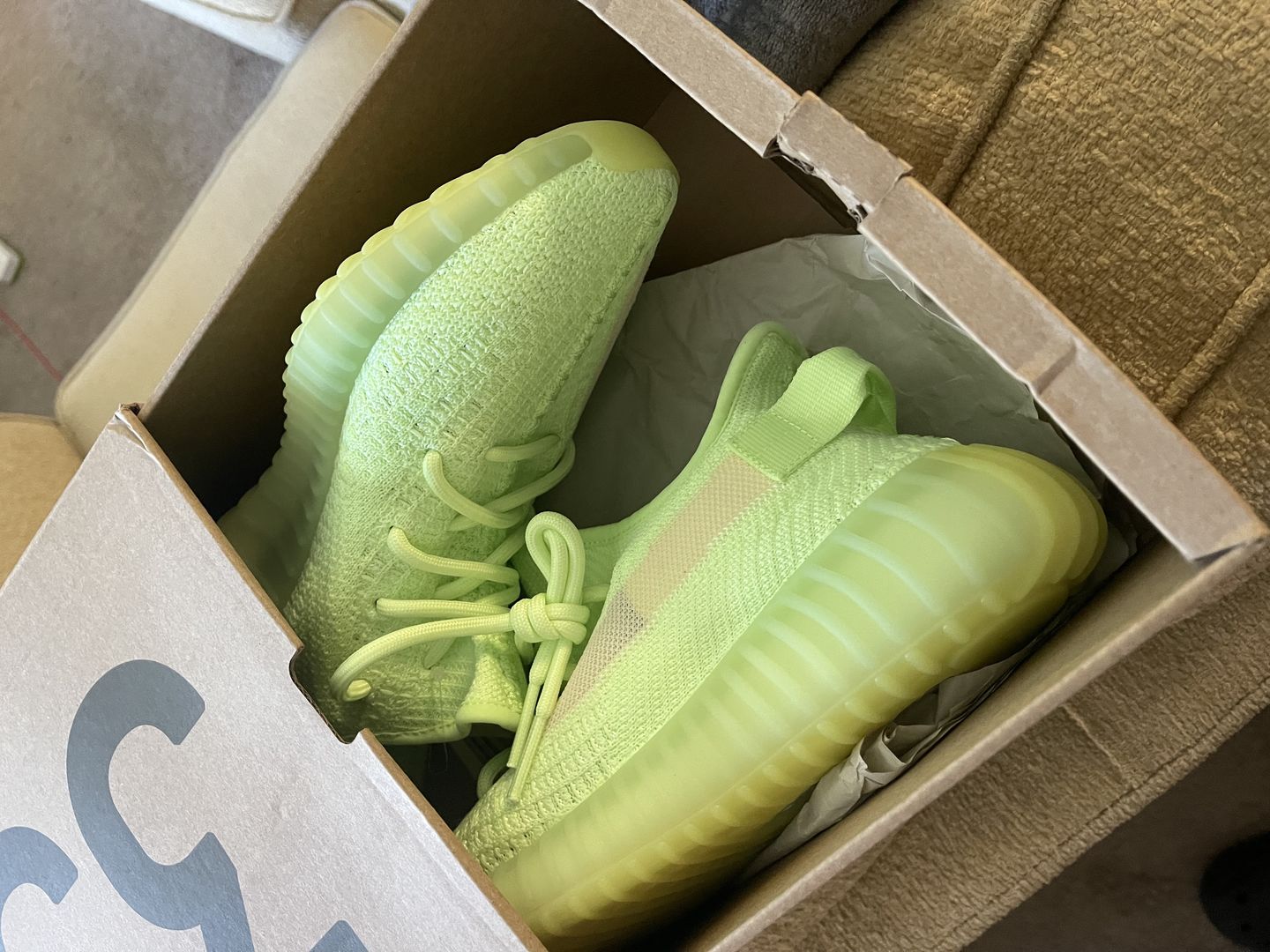 Kay A. Adidas Yeezy Boost 350 V2 Glow
