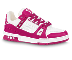 Men's New Louis Vuitton Trainer Sneaker - Fuchsia Outlet Mix of Materials Sale