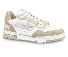 Original Louis Vuitton Trainer Sneaker for Men - Beige Monogram Denim.