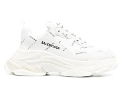 Outlet Balenciaga Triple S - White,All-over Logo Print for Men - Buy Now!