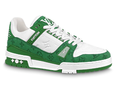 Monogram Denim & Grained Calf Leather Louis Vuitton Trainer Sneaker - Green - Buy Now!