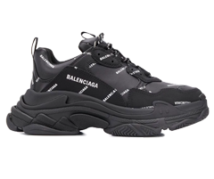 Shoe Up your Swag with the Balenciaga Triple S - Black, All-over Logo Print, Buy Now from the Outlet Sale!