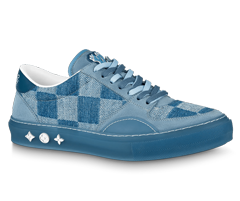 Men's Sale! Louis Vuitton Ollie Sneaker - Blue Damier Denim