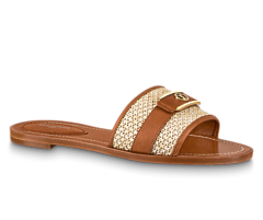 Buy Louis Vuitton Lock It Flat Mule Cognac Brown for Women