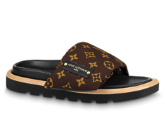 Buy Louis Vuitton's Pool Pillow Flat Comfort Mule Cacao Brown - Original and New for Women.