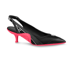 Buy the Original Louis Vuitton Archlight Slingback Pump in Black and Fuchsia Pink