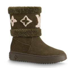 Buy New Louis Vuitton Snowdrop Flat Ankle Boot in Khaki Green - Perfect for Women!