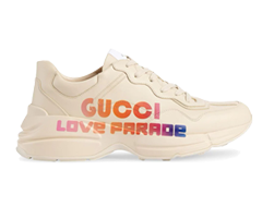 Gucci Rhyton Low-Top Leather Sneakers - Cream/Multicolour - Original