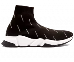 Men's Balenciaga Speed Runner Mid Logo in Black and White - Buy Authentic