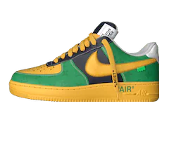 Buy the Original Louis Vuitton and Nike Air Force 1 by Virgil Abloh Low in Yellow, Green, and Black for Men Now!