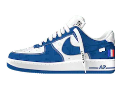 Take your look to the next level with the Louis Vuitton Nike Air Force 1 by Virgil Abloh Low Blue and White - Buy now for Men's new style!
-