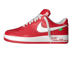 Make a Statement with the Men's Louis Vuitton and Nike Air Force 1 by Virgil Abloh Red - Buy at our Outlet Now!