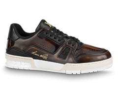 Men's original Louis Vuitton Trainer Sneaker in Cognac Brown