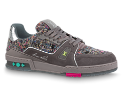 Buy the Original LV Trainer Gray Sneakers for Men.