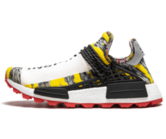 White/Gold Pharrell Williams NMD Human Race Solar Pack 3MPOW3R sneakers for men.