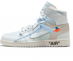 Men's White Off-White Nike Air Jordan 1 OG High Retro Sneakers at Original Store