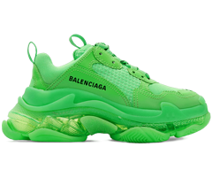 Womens Balenciaga Triple S - Neon Green Athletic Shoes