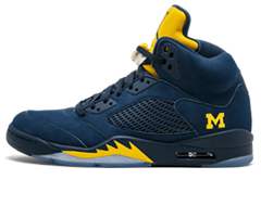 Men's Air Jordan 5 Retro - Michigan COL NAVY/COL NAVY-ARM, Original and On Sale