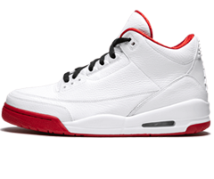 Women's Air Jordan 3 Original with White, Varsity-Red & Black Design