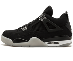 Women's Nike Air Jordan 4 Retro EMINEM x Carhartt limited edition black, chrome-white lighting up the original outlet.