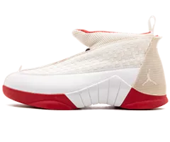 White/red Air Jordan 15 History of Flight shoes for men from original store