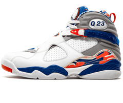 Air Jordan 8 Retro Q23 Quinten Richardson PE White Blue Ribbon Orange Flash Women's Shoe On Sale