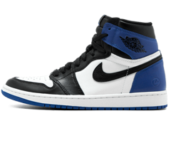 New Men's Air Jordan 1 X Fragment BLACK/SPORT ROYAL-WHITE Sneakers