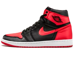 Men's Stylish Air Jordan 1 Retro High OG SE Satin BLACK/UNIVERSITY RED-WHITE Buy New
