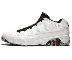 Air Jordan 9 Retro Low Mens' Shoe in White, Infrared, Black, Dark Grey and Wolf Grey