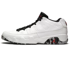 Air Jordan 9 Retro Low Mens' Shoe in White, Infrared, Black, Dark Grey and Wolf Grey