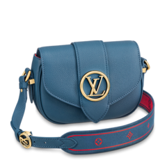 LV Pont 9 Soft PM Bleu General / Rouge Outlet Original for Women