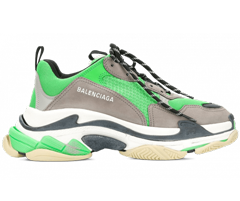 â€œNew Balenciaga Triple S men's sneaker in green, grey and white.
