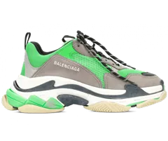 â€œNew Balenciaga Triple S men's sneaker in green, grey and white.
