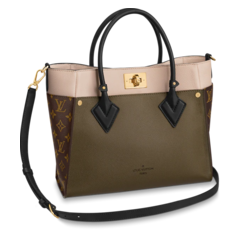 Women's New Louis Vuitton On My Side MM Bag in Laurier Green/Toffee Latte Beige - Sale Now!