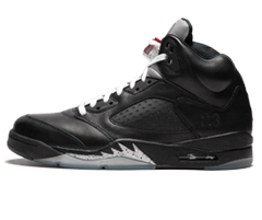 Women's Air Jordan 5 Retro Premio Bin 5 Sneakers in Black and Metallic Silver from New