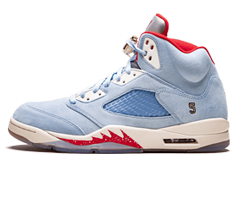 Women's Air Jordan 5 Retro - TROPHY ROOM ICE BLUE/UNIVERSITY RED-SAIL-M