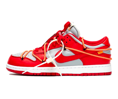 Men's Nike Dunk Low Off-White and University Red New Outlet Sneakers