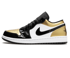 Outlet: Get stylish with the Air Jordan 1 Low - Gold Toe BLACK/GOLD-BLACK, just for women!