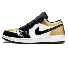 Outlet: Get stylish with the Air Jordan 1 Low - Gold Toe BLACK/GOLD-BLACK, just for women!