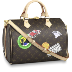 Original Louis Vuitton Speedy Bandouliere 30 MY LV WORLD TOUR just for Women