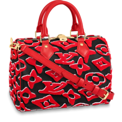 Buy New Women's Louis Vuitton LVxUF Speedy Bandouliere 25 Black / Red