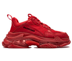 Women's Red Balenciaga Triple S Clear Sole Sale Sneakers