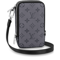 Woman Shopping for louis Vuitton Double Phone Pouch Gray at Outlet
