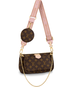 Woman with Louis Vuitton Multi Pochette Accessoires Pink at an Outlet