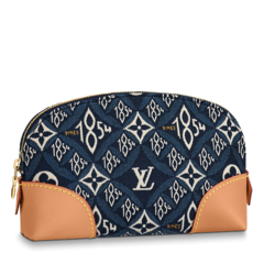 Buy this original Louis Vuitton Since 1854 Cosmetic Pouch PM Jacquard Blue for women.