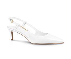 Buy a Louis Vuitton Signature Slingback Pump in white from the outlet for a brand new look.