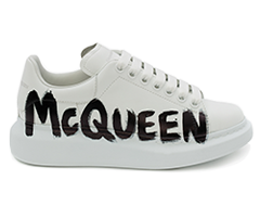 Buy the Brand New Alexander McQueen Graffiti Oversized Sneaker in White/Black for Men