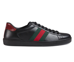 Outlet Sale! New Gucci Ace Embroidered Sneakers Black for Men