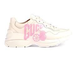 Buy New Gucci Lemon Gucci-print Rhyton Leather Sneakers for Women