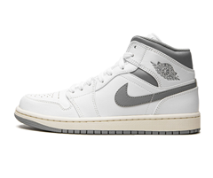 Air Jordan 1 Mid Sale - Womens White & Grey Sneakers